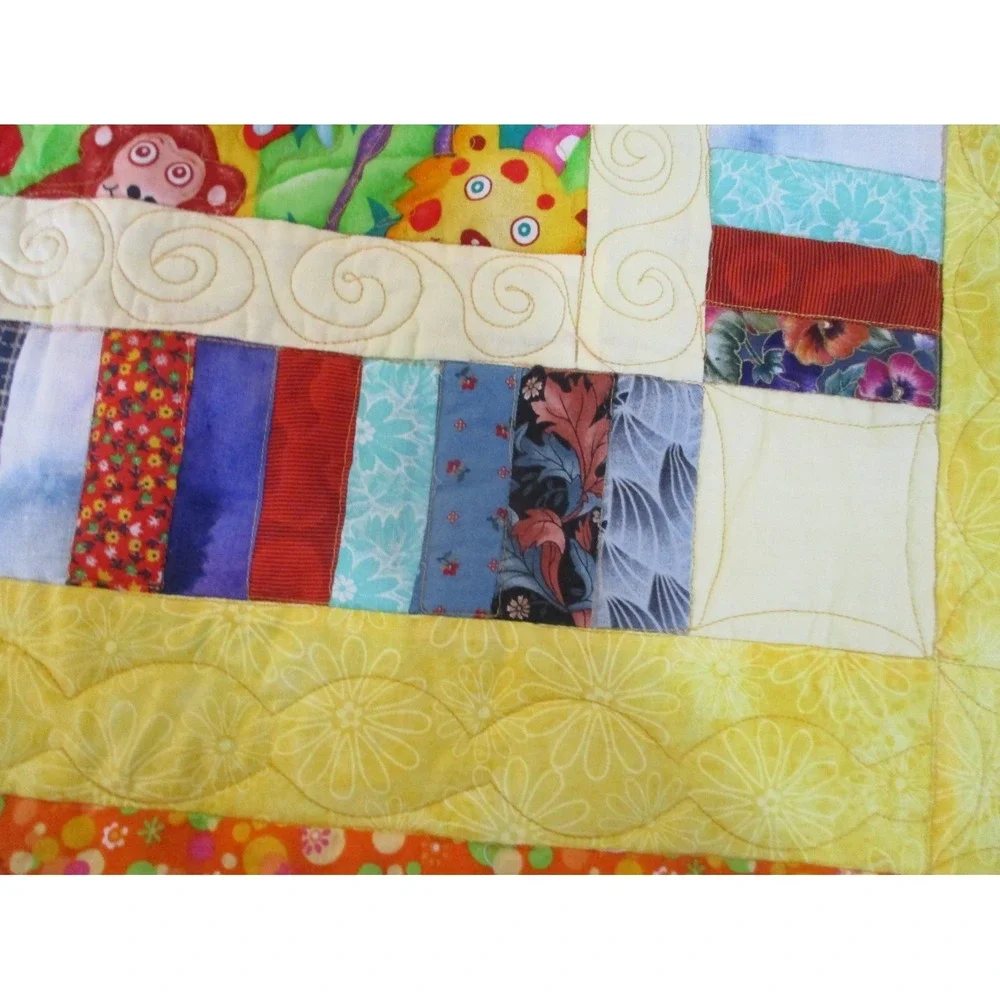 Bright Modern Handmade Lap / Childs Quilt 35